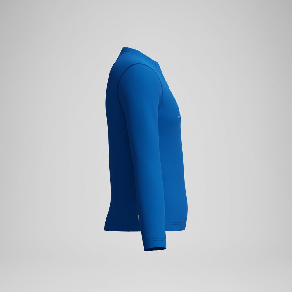 Junior Klassischer Langarm-Rashguard mit Logo Blau