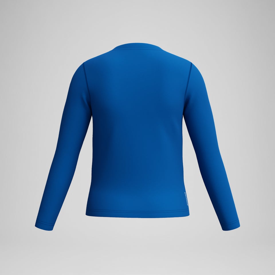 Junior Klassischer Langarm-Rashguard mit Logo Blau