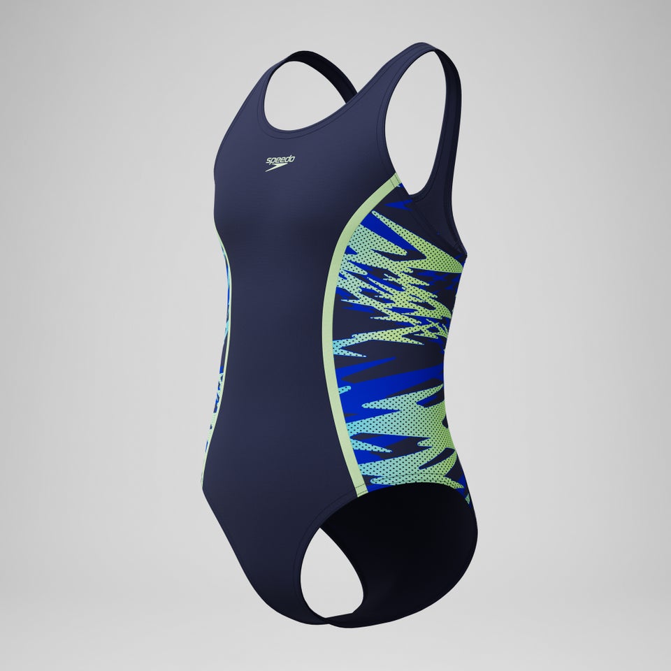 Girls Hyperboom Splice Muscleback Swimsuit Navy/Blue