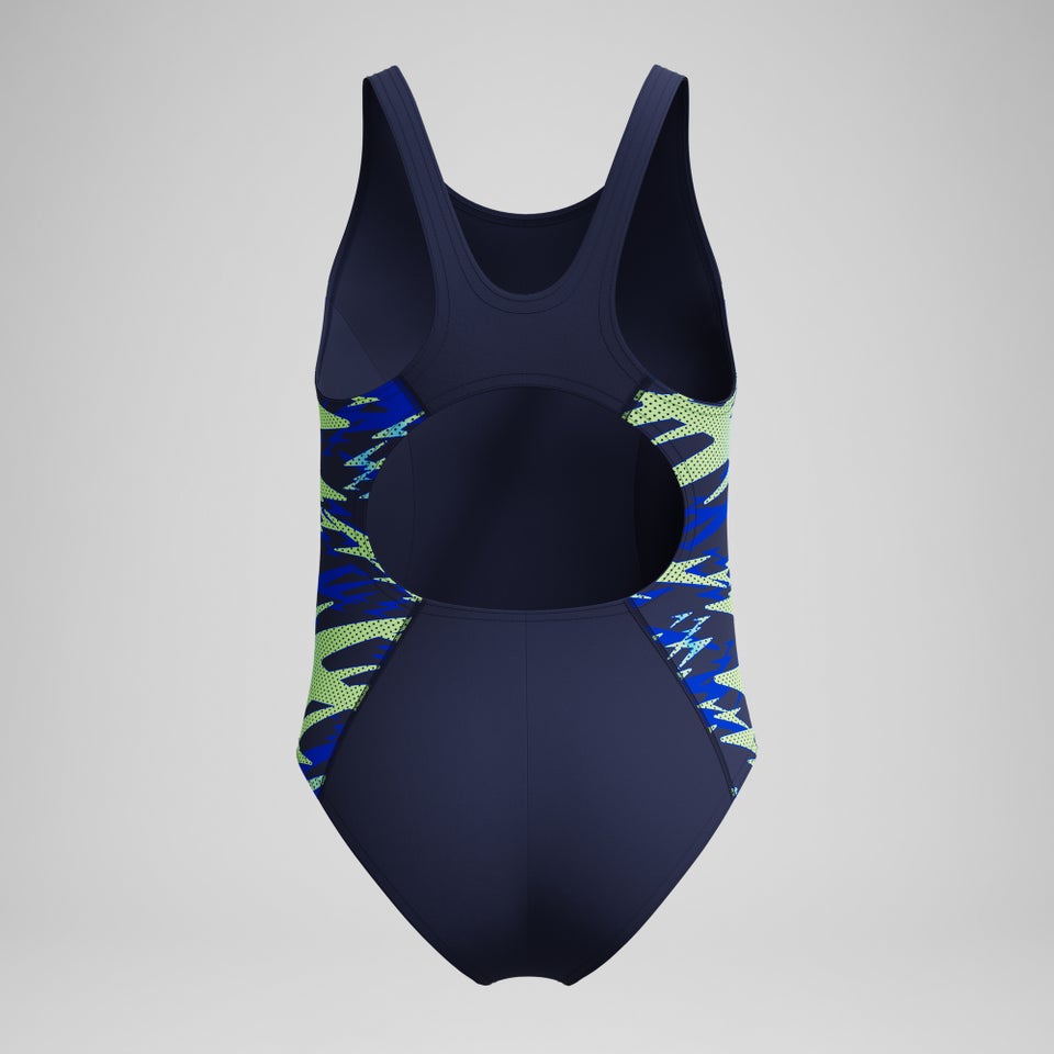 Girls Hyperboom Splice Muscleback Swimsuit Navy/Blue