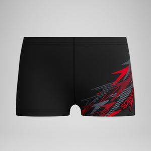 SPEEDO MEDLEY LOGO AQUASHORT BLK/RED - 13-14