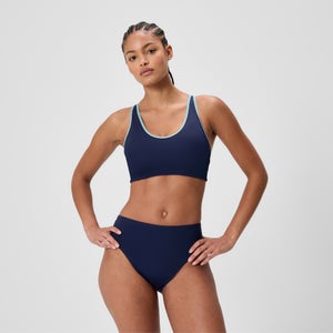 Damen Sculpture Boom Back Bikinioberteil Marineblau/Grün