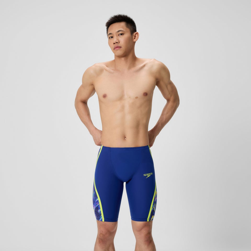 Herren Fastskin LZR Pure Intent 2.0 Schwimmhose mit hohem Bund Marineblau/Blau/Gelb