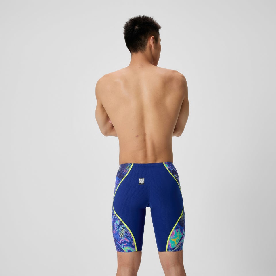 Herren Fastskin LZR Pure Intent 2.0 Schwimmhose mit hohem Bund Marineblau/Blau/Gelb