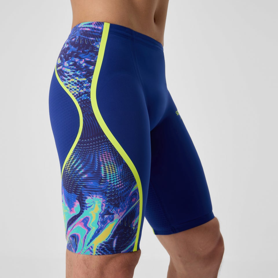 Herren Fastskin LZR Pure Intent 2.0 Schwimmhose mit hohem Bund Marineblau/Blau/Gelb