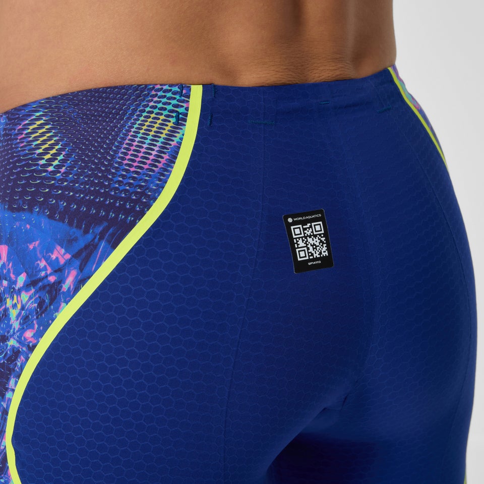 Herren Fastskin LZR Pure Intent 2.0 Schwimmhose mit hohem Bund Marineblau/Blau/Gelb