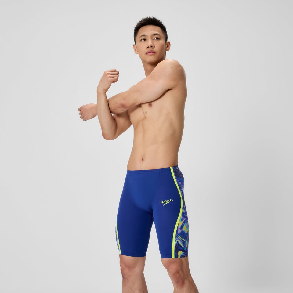 Herren Fastskin LZR Pure Intent 2.0 Schwimmhose mit hohem Bund Marineblau/Blau/Gelb