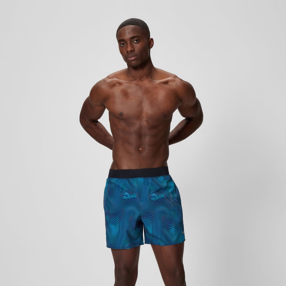 Men's Lookout Printed 40cm Swim Shorts Black/Navy