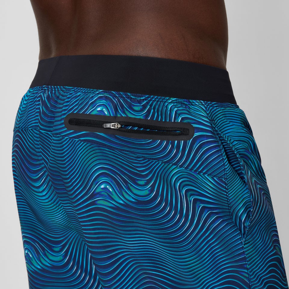Men's Lookout Printed 40cm Swim Shorts Black/Navy