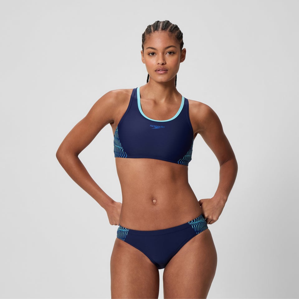 Ensemble bikini Femme Placement Racerback bleu marine/bleu