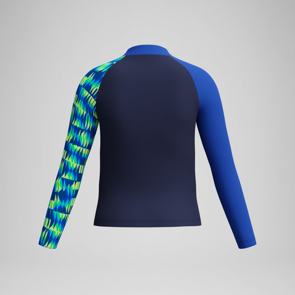 Boys Printed Long Sleeve Rashguard Navy/Green