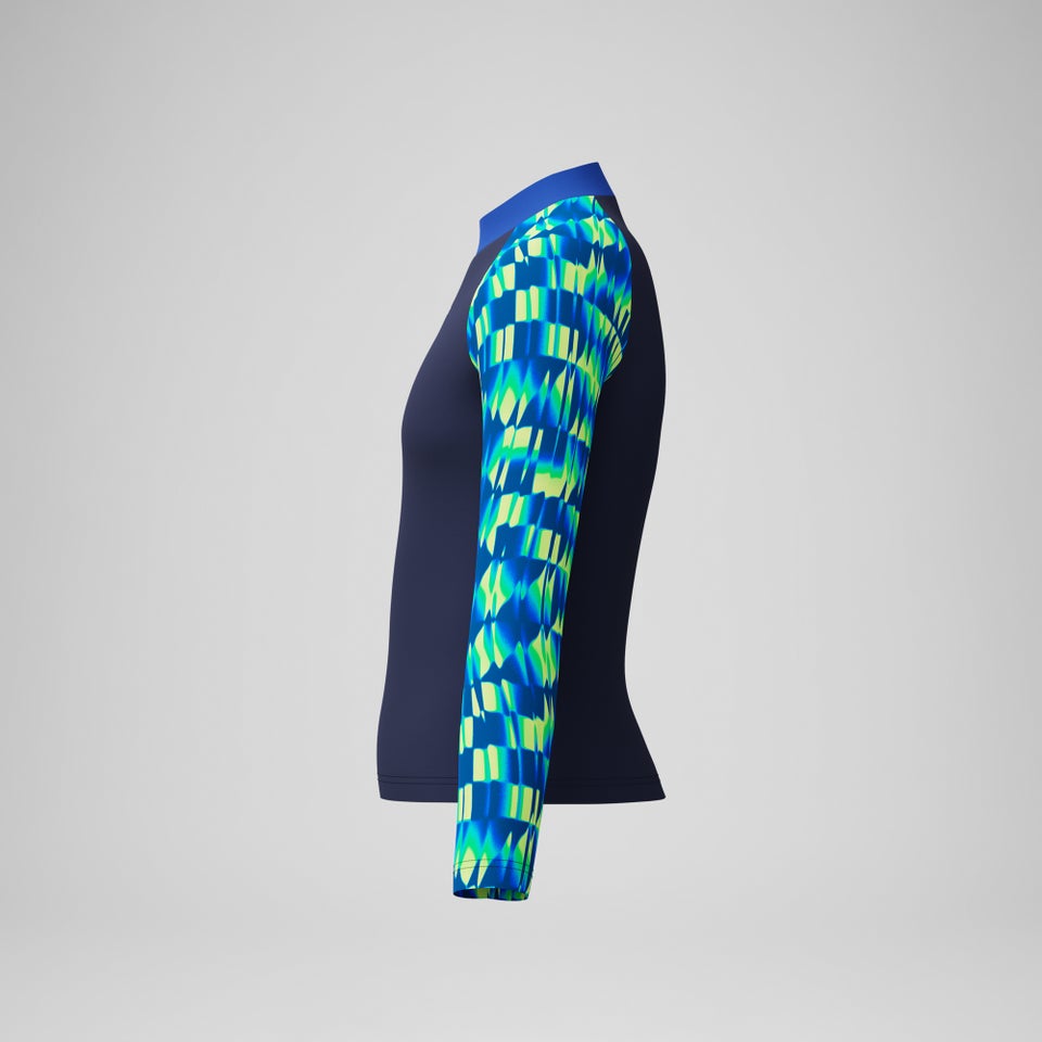 Boys Printed Long Sleeve Rashguard Navy/Green