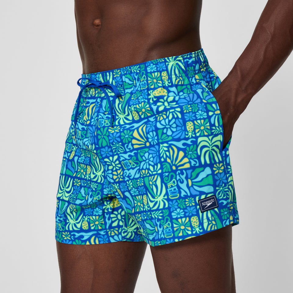 Men's Redondo Edge Printed 14" Swim Shorts Blue