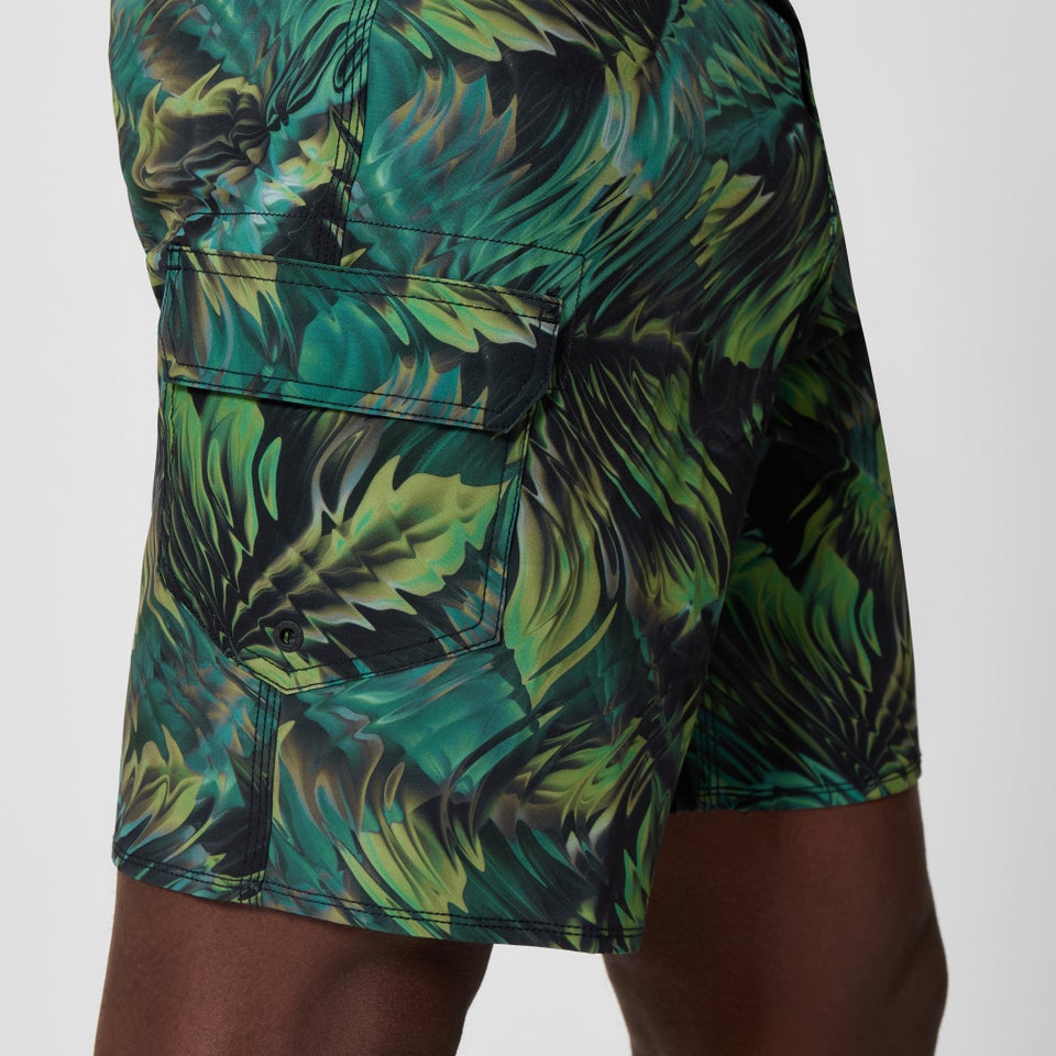 Men's Lookout Printed 45cm Boardshorts Olive/Black