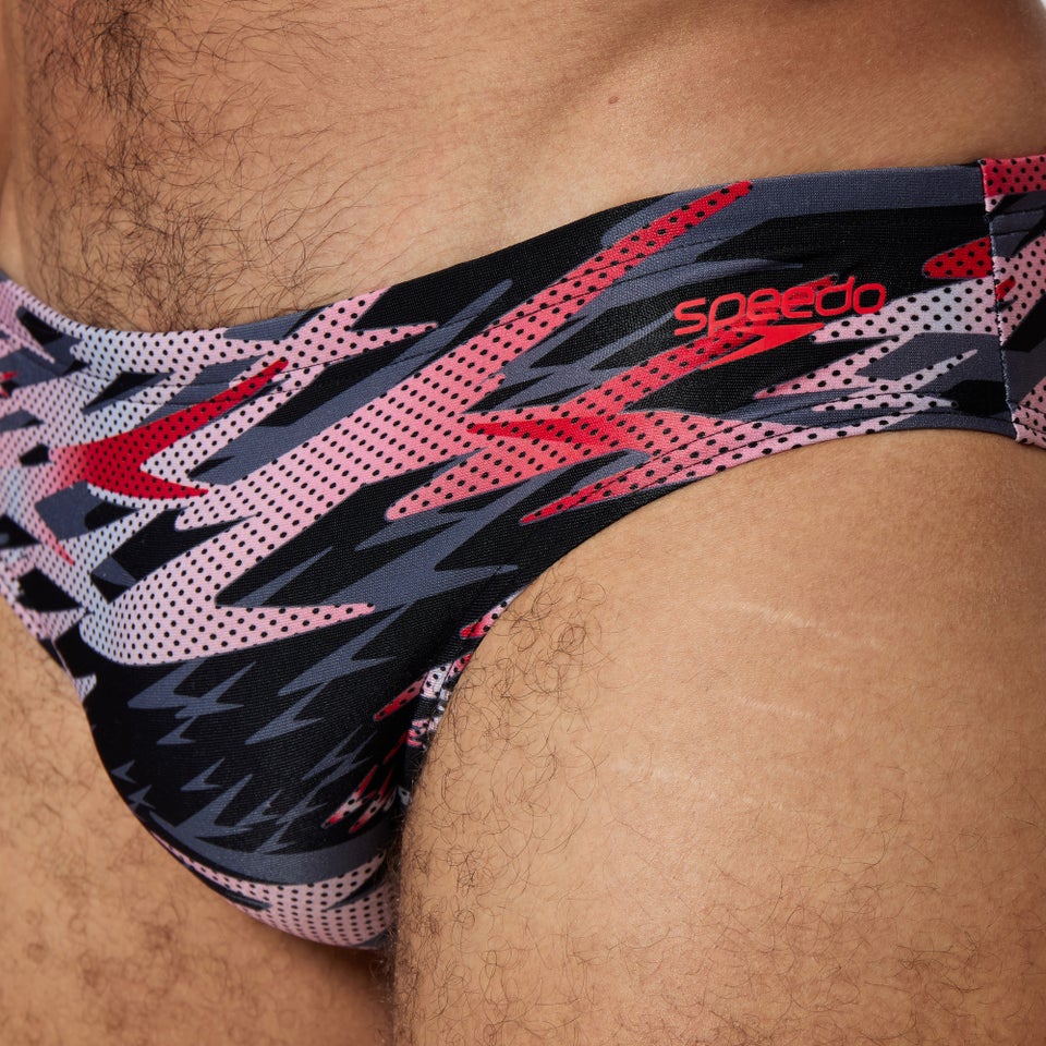Men's Hyperboom Printed 6cm Brief Black/Red