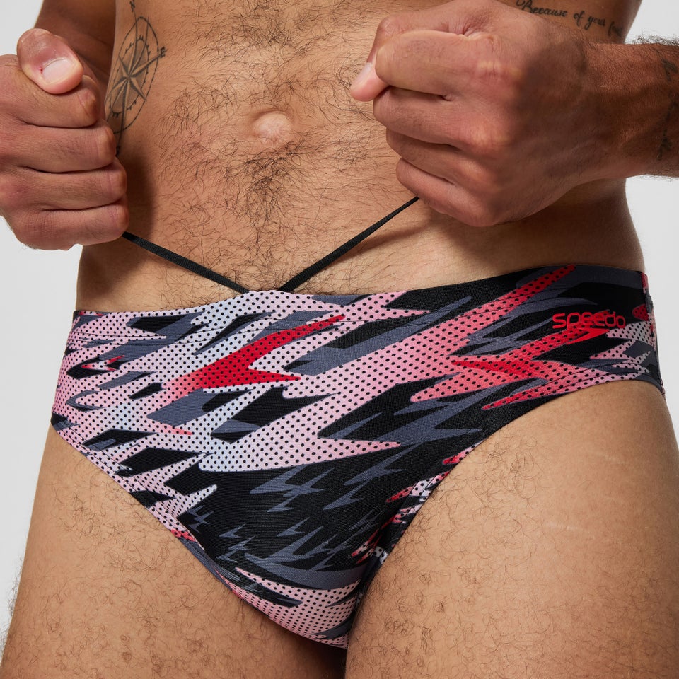 Men's Hyperboom Printed 6cm Brief Black/Red