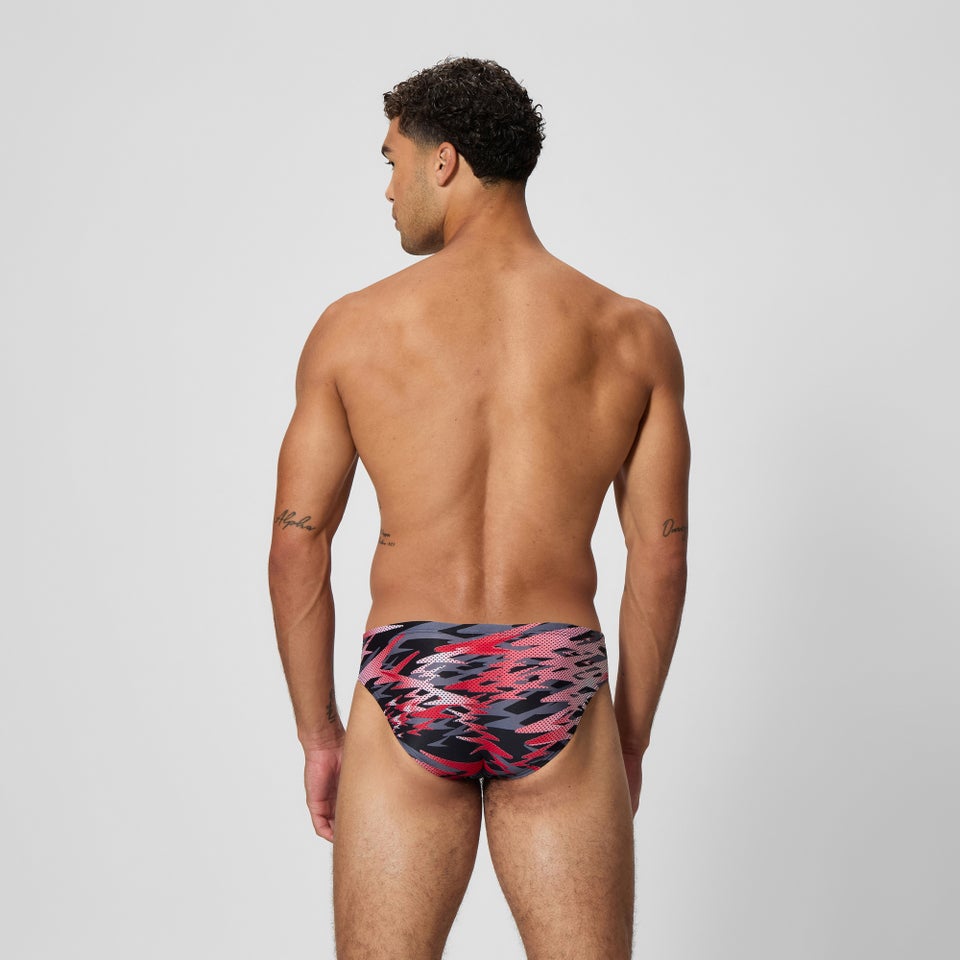Men's Hyperboom Printed 6cm Brief Black/Red