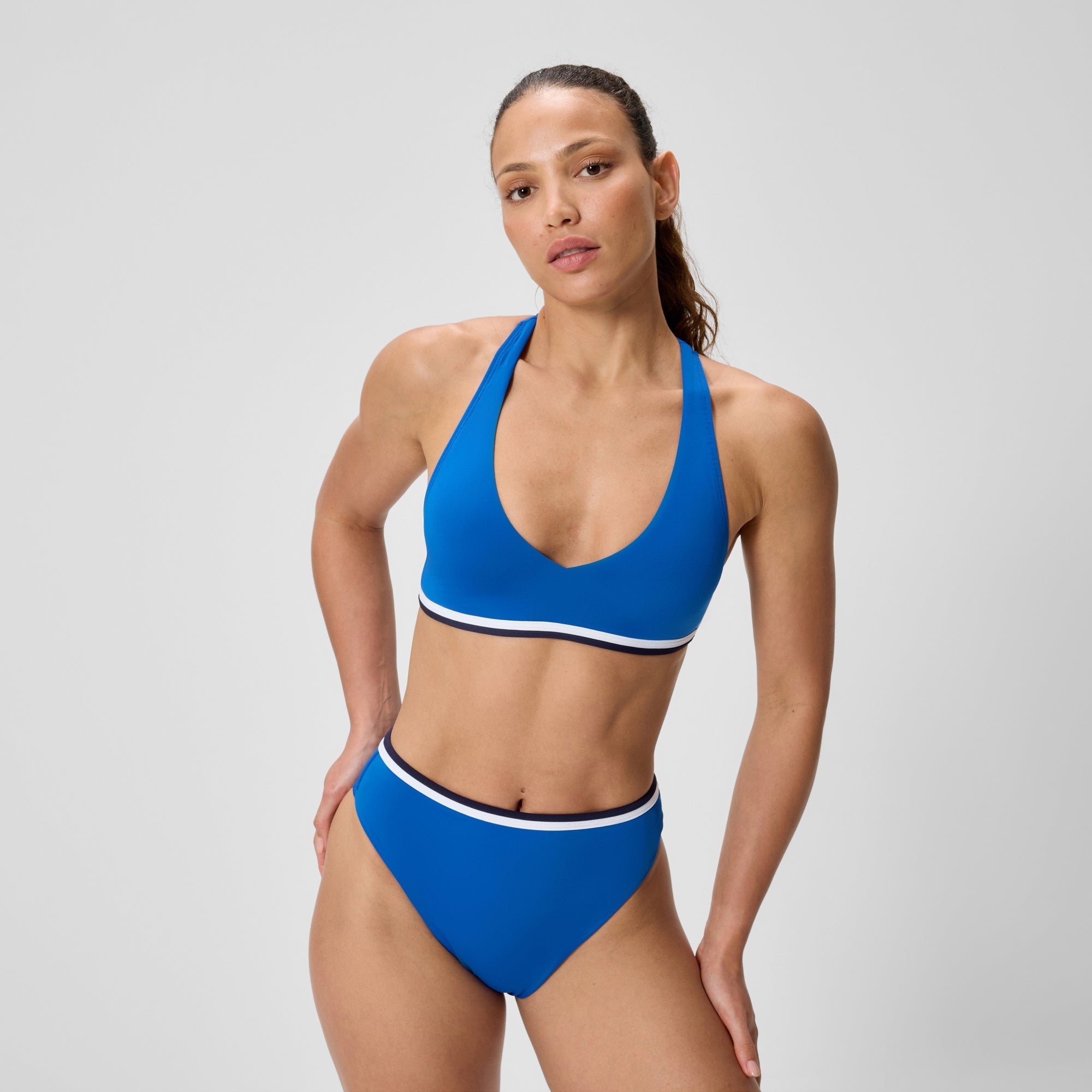 Women's Jetstream Racerback Bikini Top Blue/White | Speedo USA