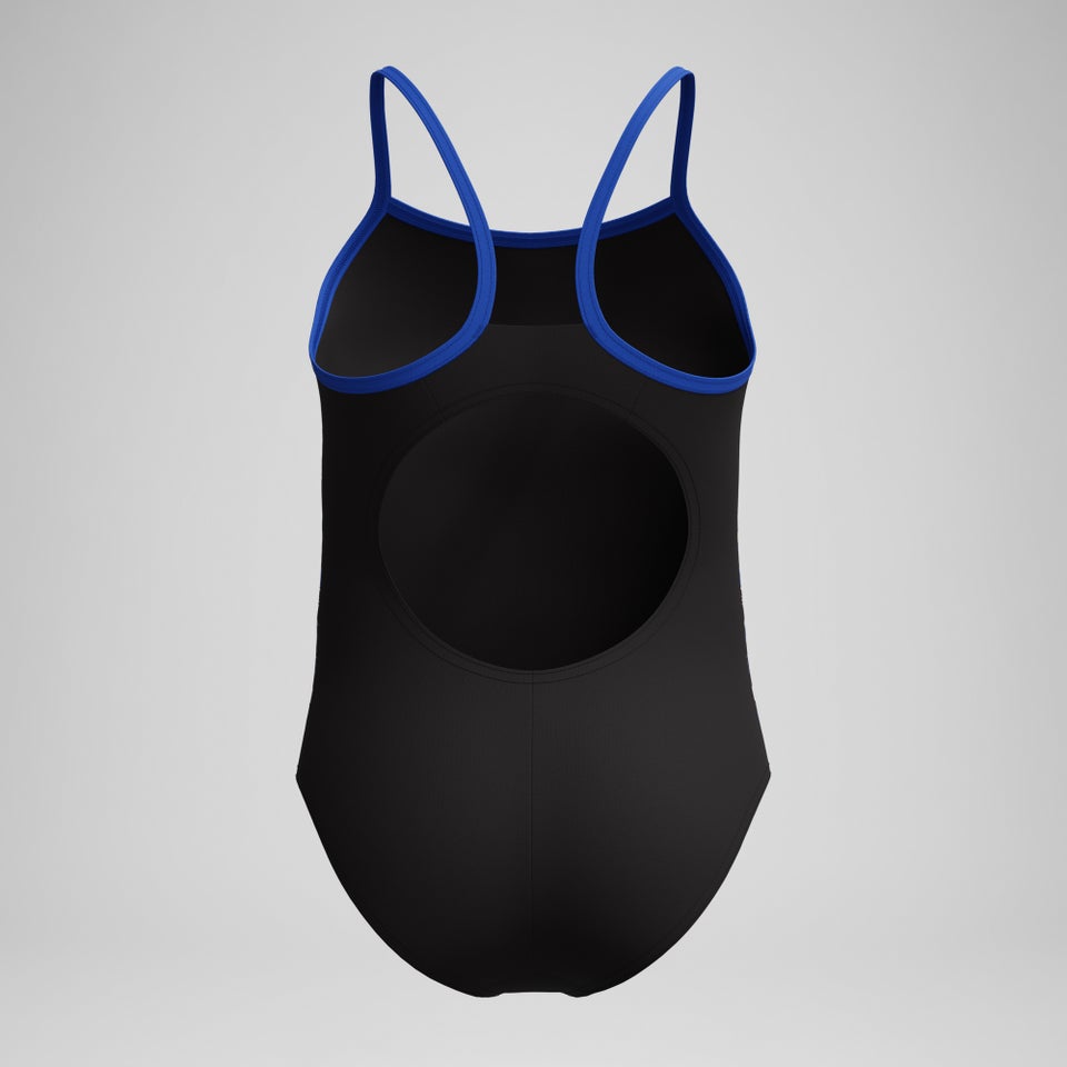 Maillot de bain Fille Placement Muscleback à bretelles fines noir/bleu