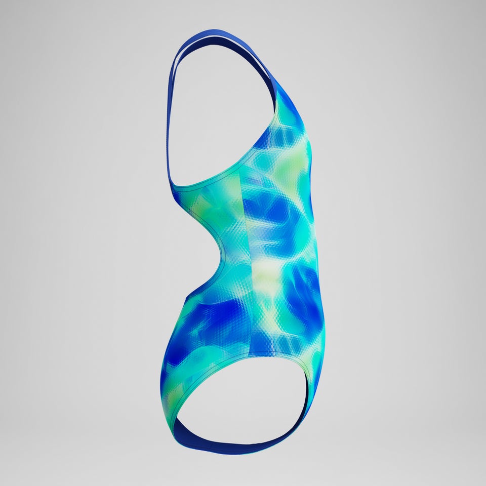 Mädchen Splashback Badeanzug mit Print Blau/Grün