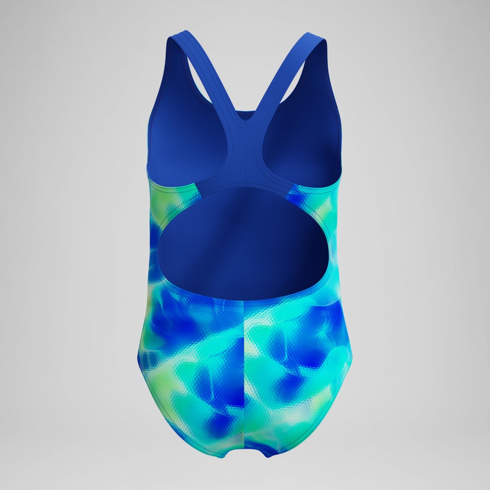 Mädchen Splashback Badeanzug mit Print Blau/Grün