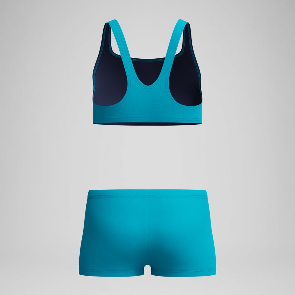 Girls Hyperboom Butterfly Back Bikini Set Turquoise/Pink