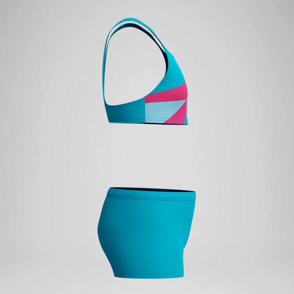 Girls Hyperboom Butterfly Back Two Piece Turquoise/Pink