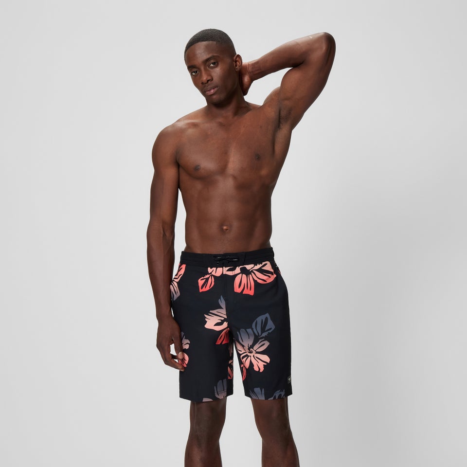 Men's Bondi Printed 50cm Boardshorts Black/Peach