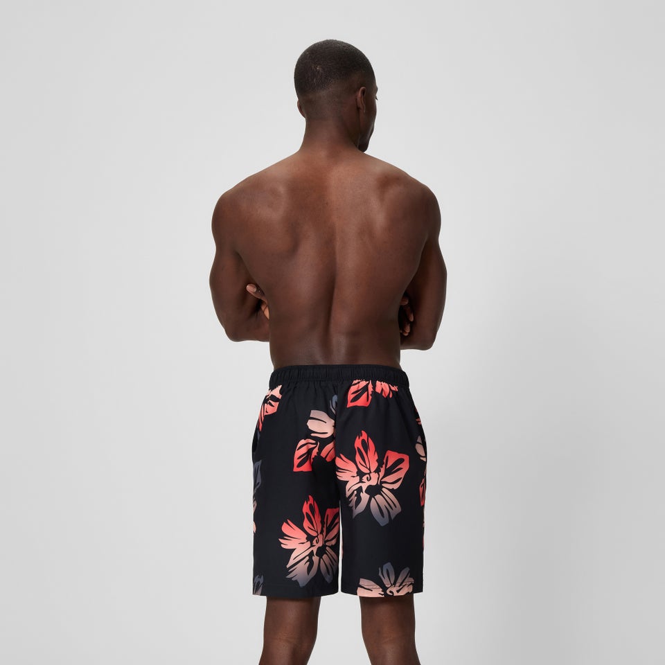 Men's Bondi Printed 50cm Boardshorts Black/Peach