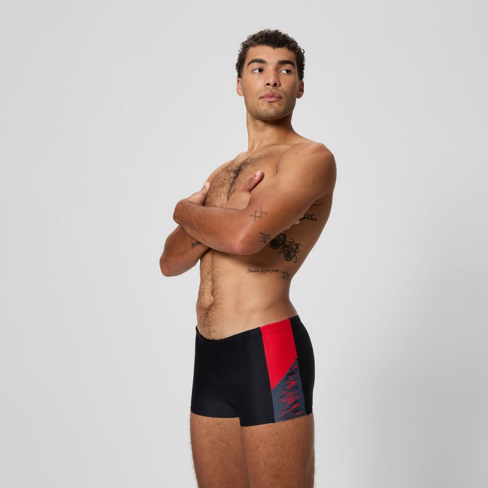 Herren Dive Aquashorts Schwarz/Rot