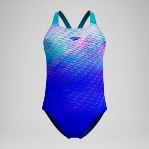 SPEEDO ENG PRINT POWERBACK 1PC BLU/PNK - 15-16