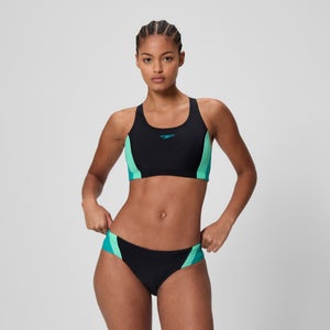 Women's Colorblock Splice 2.0 Two Piece Black/Turquoise - 40