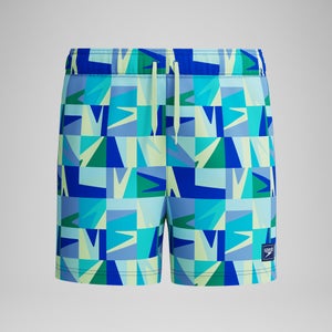 SPEEDO PRINT VOLLEY 13@@ BLU/GRN - XS
