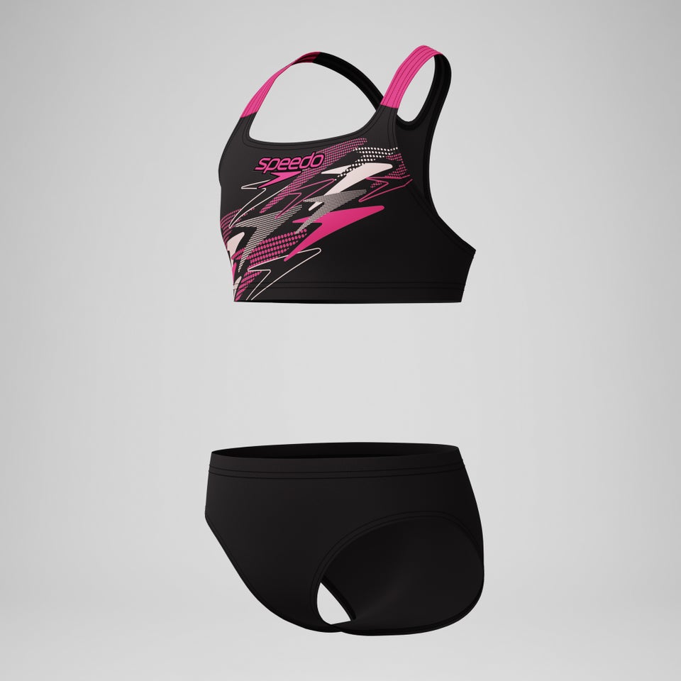 Ensemble bikini Fille Medley Logo Racerback noir/rose