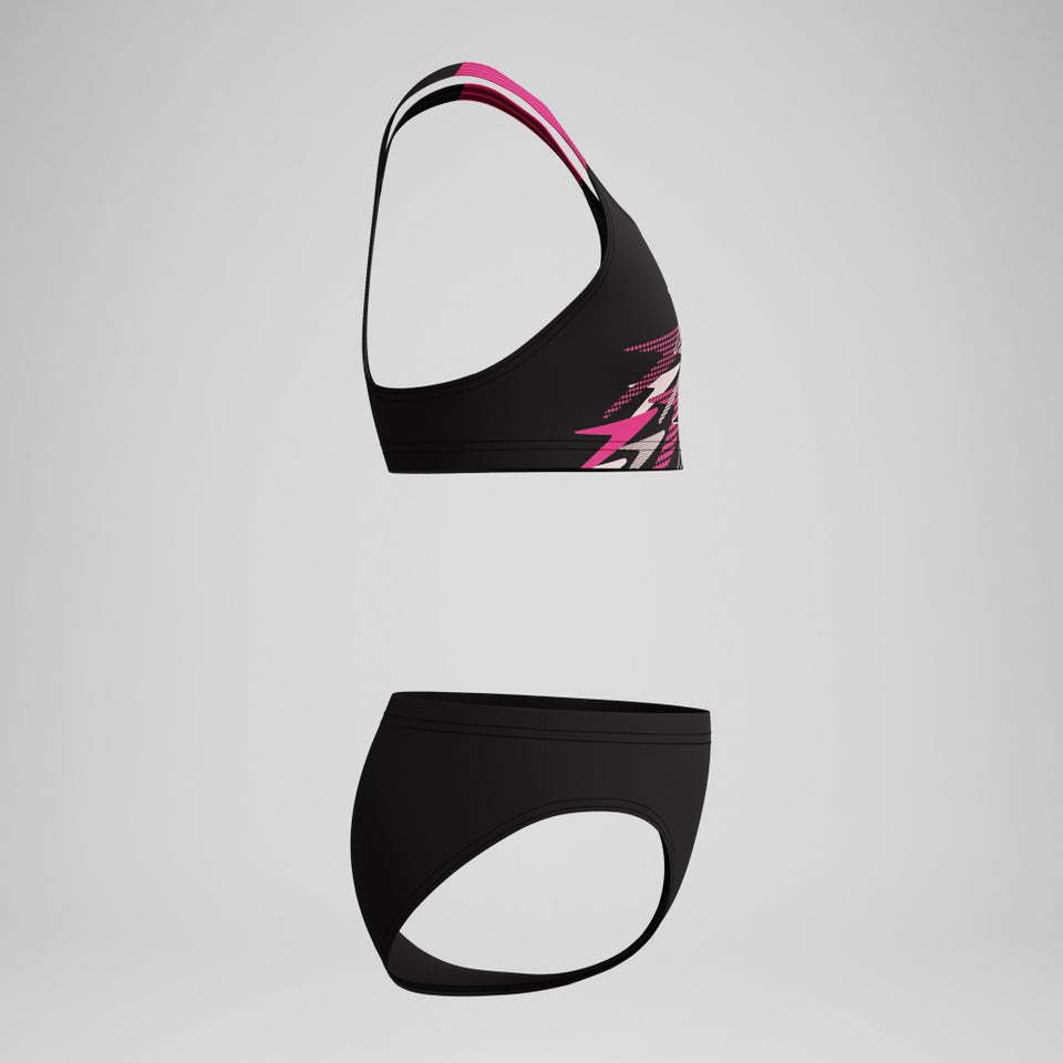 Ensemble bikini Fille Medley Logo Racerback noir/rose