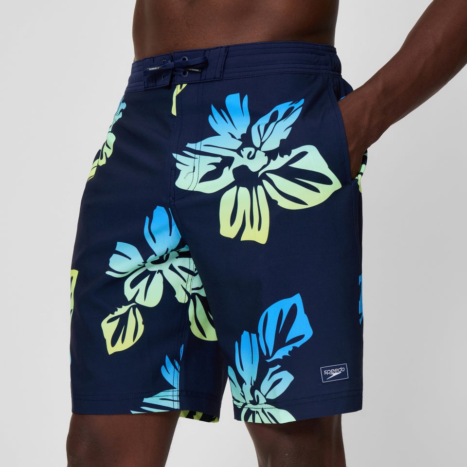 Men's Bondi Printed 50cm Boardshorts Navy/Yellow