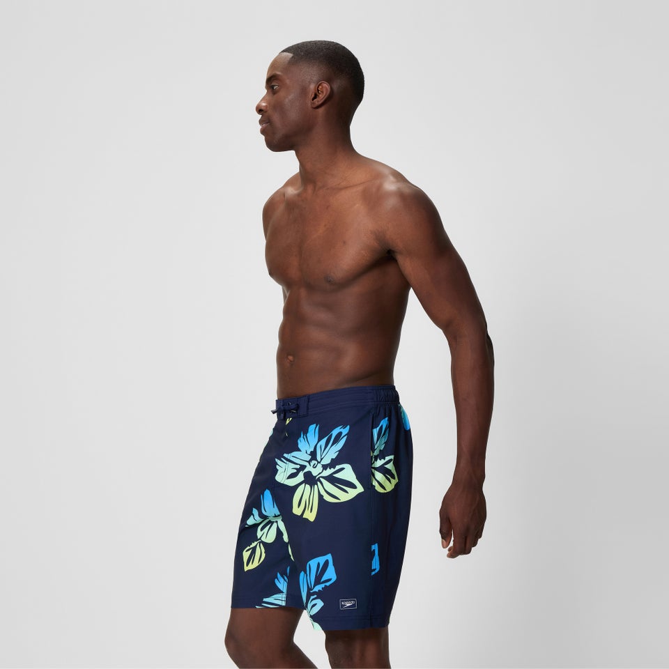 Men's Bondi Printed 50cm Boardshorts Navy/Yellow