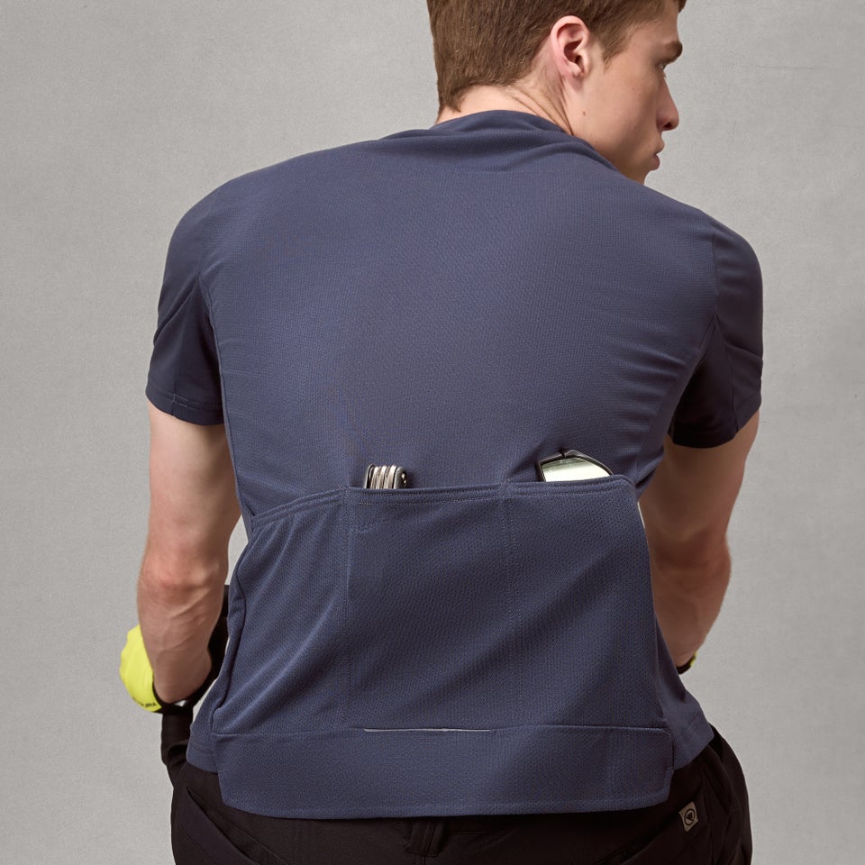 Men's Loop S/S Zipped Jersey - Carbon Grey