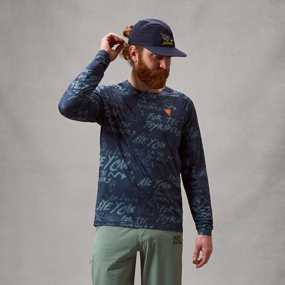 Men's SingleTrack L/S Print Tee  - Carbon Grey