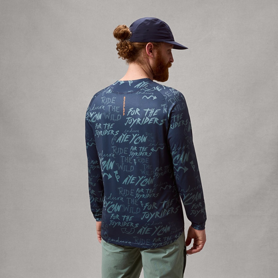 Men's SingleTrack L/S Print Tee  - Carbon Grey