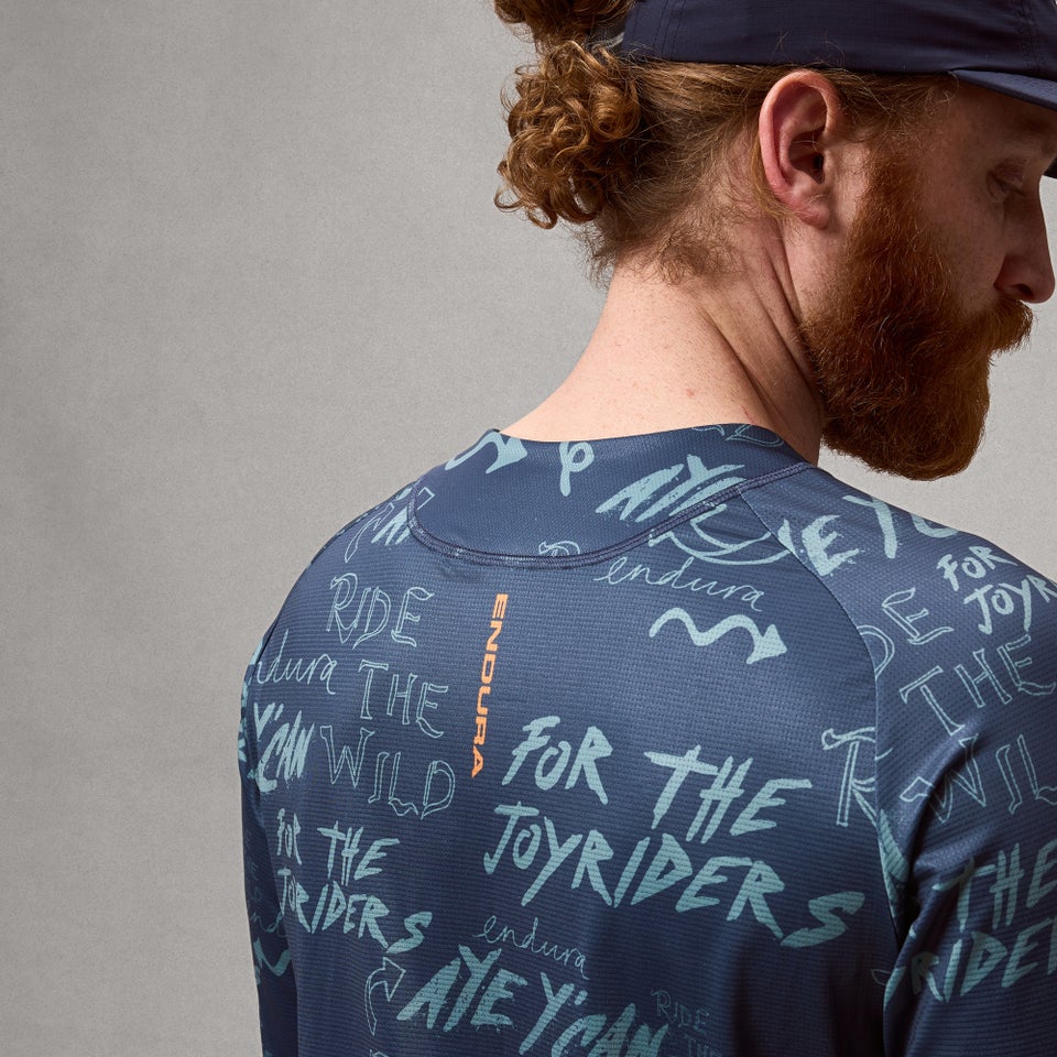 Men's SingleTrack L/S Print Tee  - Carbon Grey