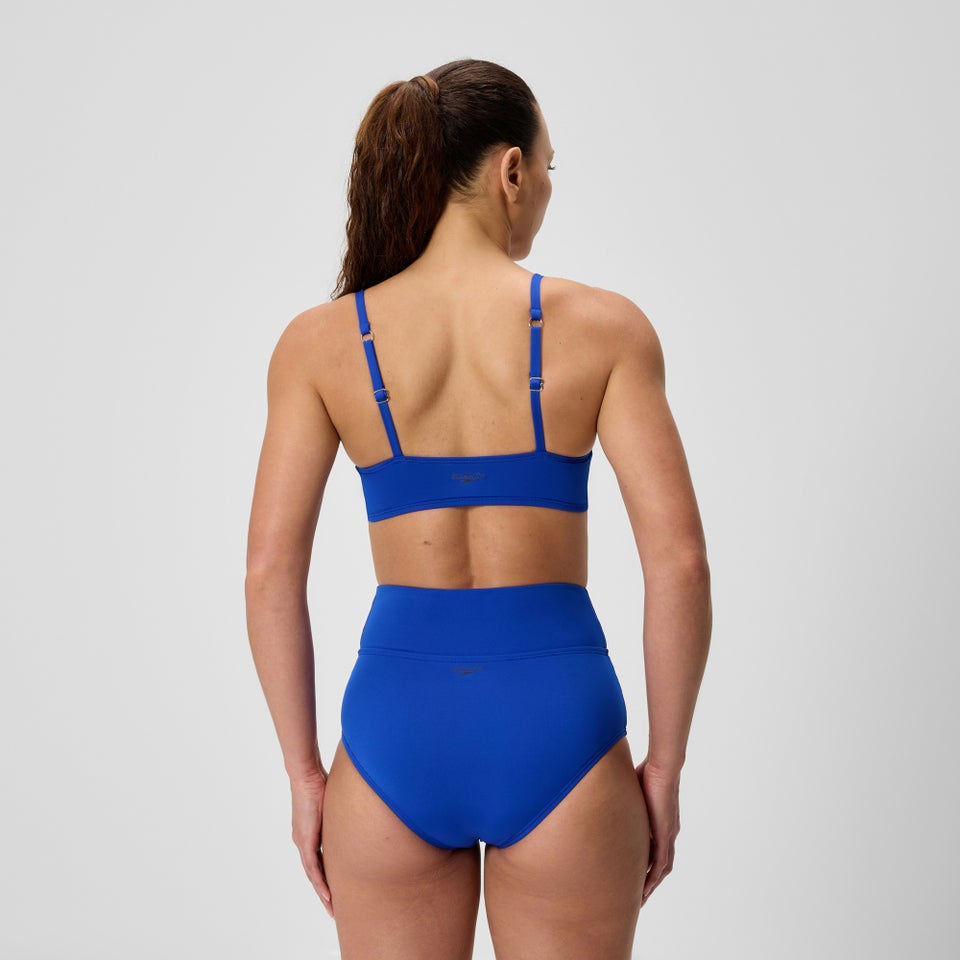 Women's Solid Triangle Bikini Top Blue