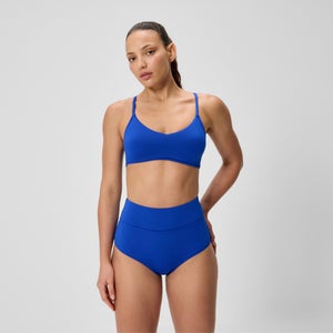Women's Solid Triangle Bikini Top Blue
