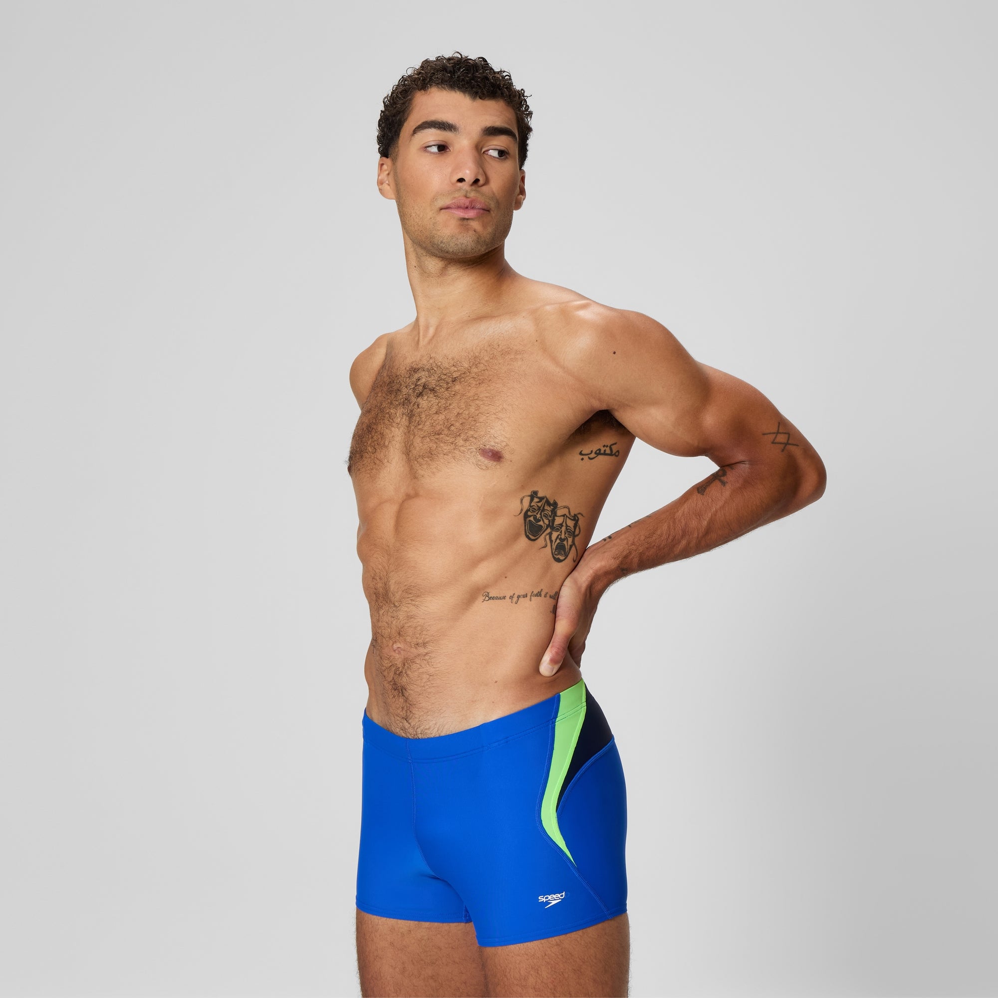 Men's Beachstar Splice Square Leg Blue/Green | Speedo USA