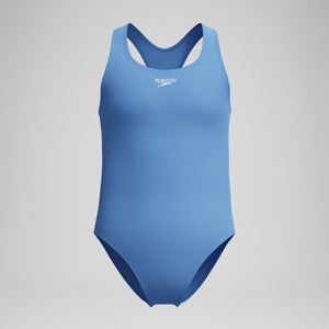 Girls Solid Racerback One Piece Blue