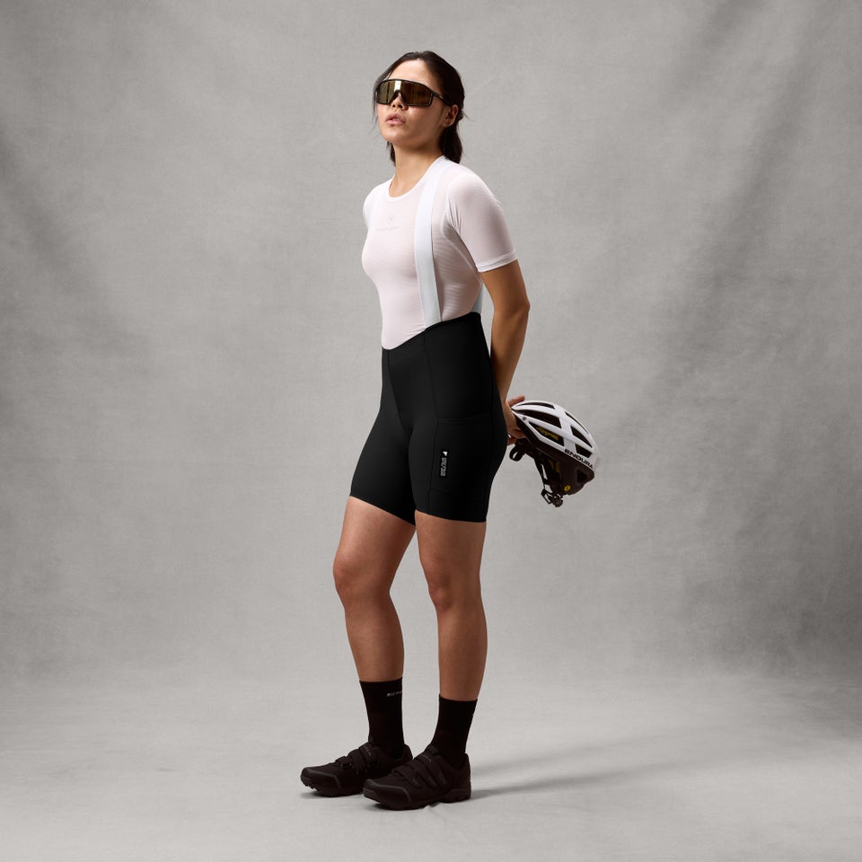 Damen Loop Bib Shorts - Schwarz