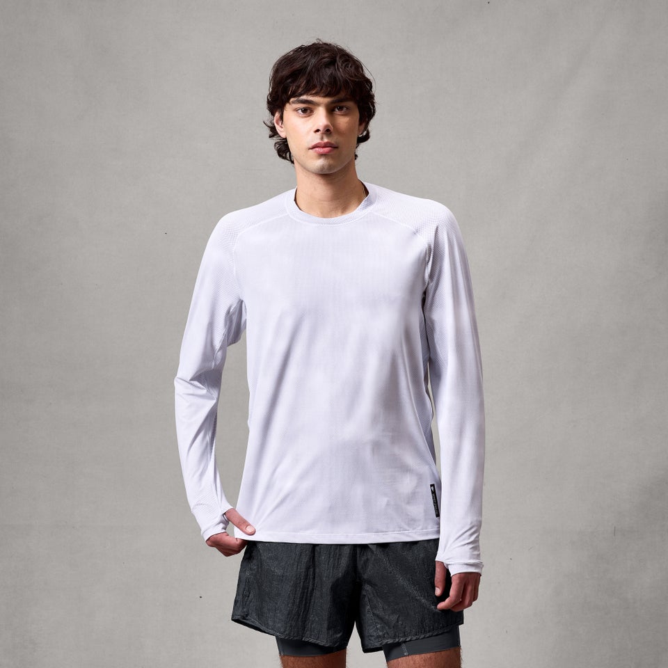 Herren AllTrack Rout L/A Tech T-Shirt - Weiß