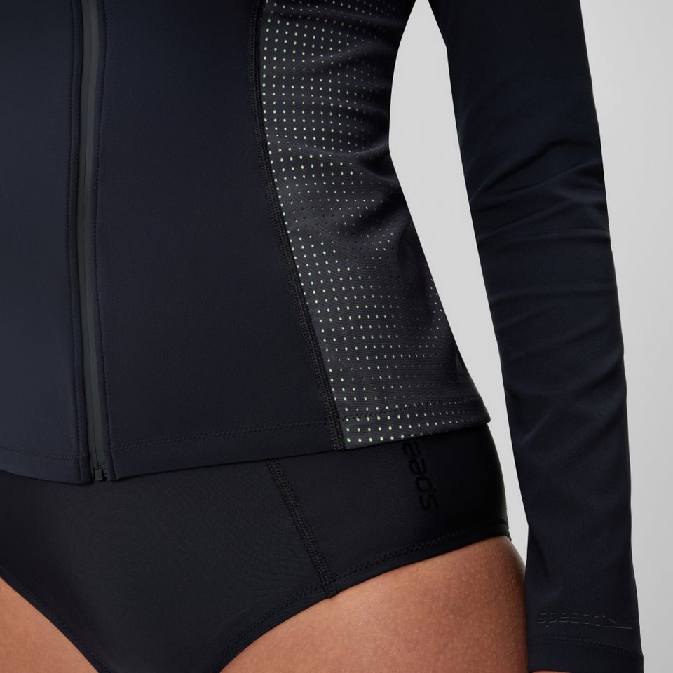 Women's Scuba Flex Long Sleeve Rashguard Black/Green