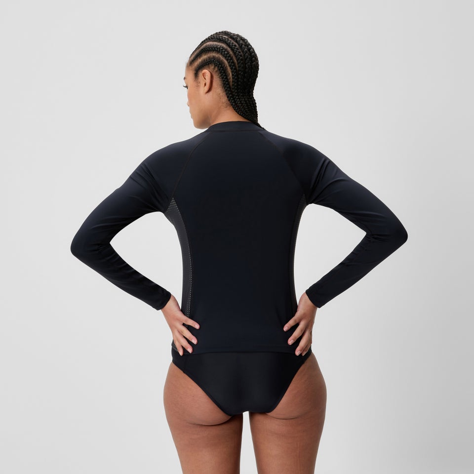 Women's Scuba Flex Long Sleeve Rashguard Black/Green