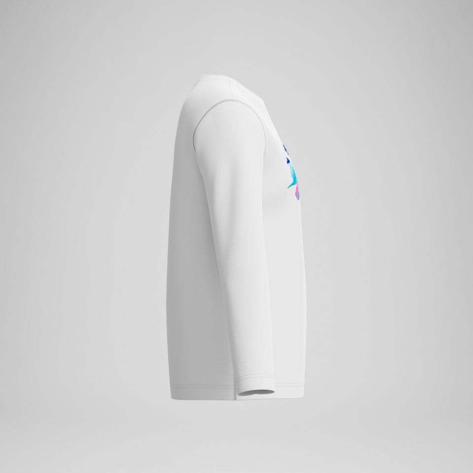 Maillot de bain à manches longues graphique pour garçons, blanc